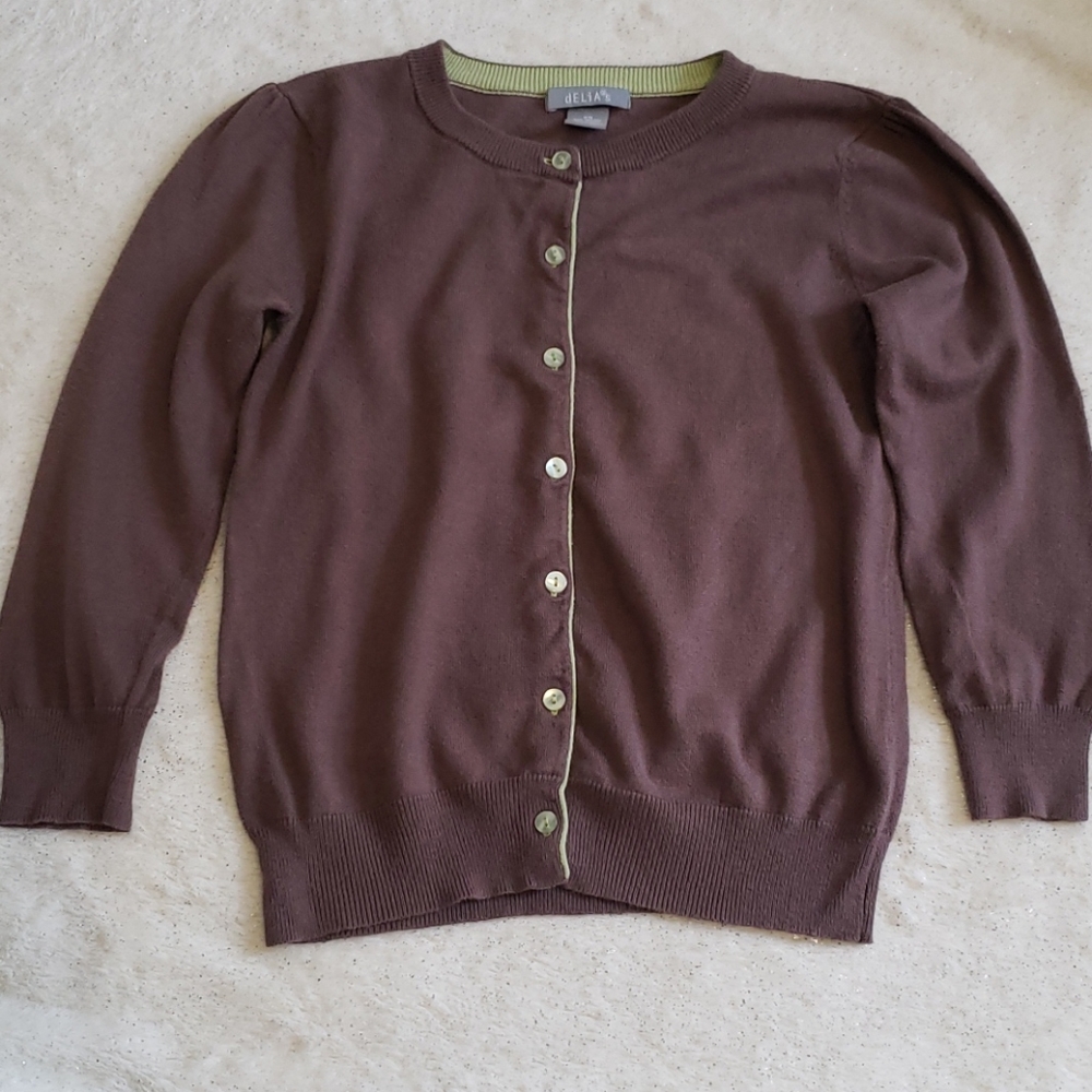 Delia's Brown & Green Cardigan